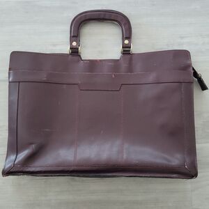 Hit Leather Briefcase Brown 17" x 12" x 3"